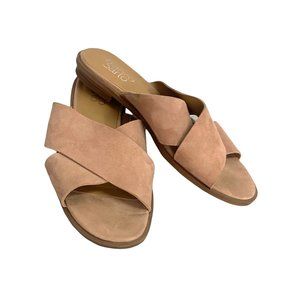 Franco Sarto crossover tan suede sandals size 8m